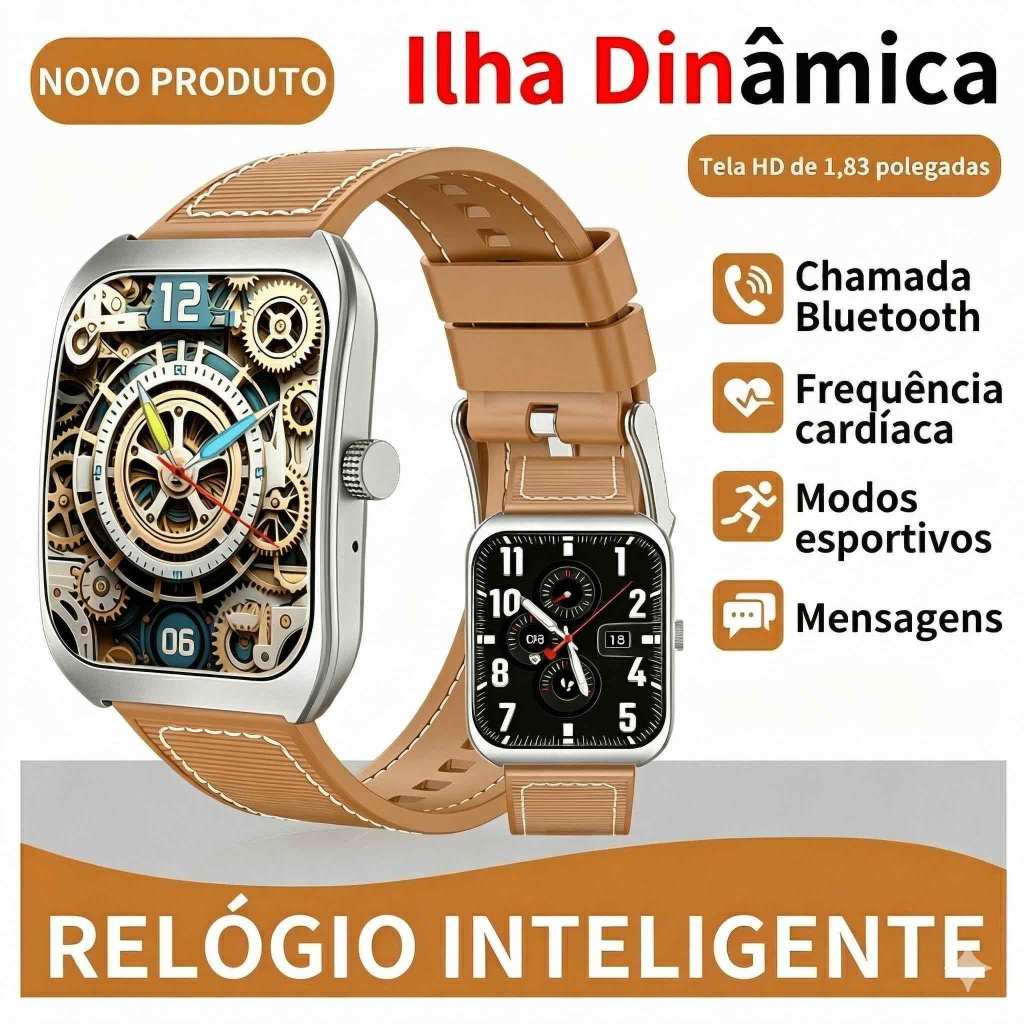 2026 Relógio Inteligente Monitor de Frequência Cardíaca 24h | Tracker de Sono & Passos |Muito tempo