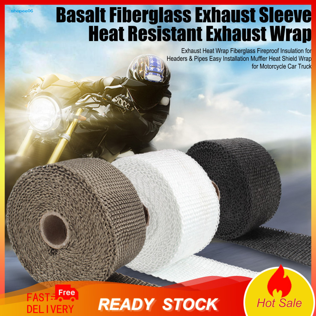 Exhaust Pipe Heat Insulation Motorcycle Wrap Fiberglass Fireproof for Car Truck Pipes Headers Easy Install Muffler