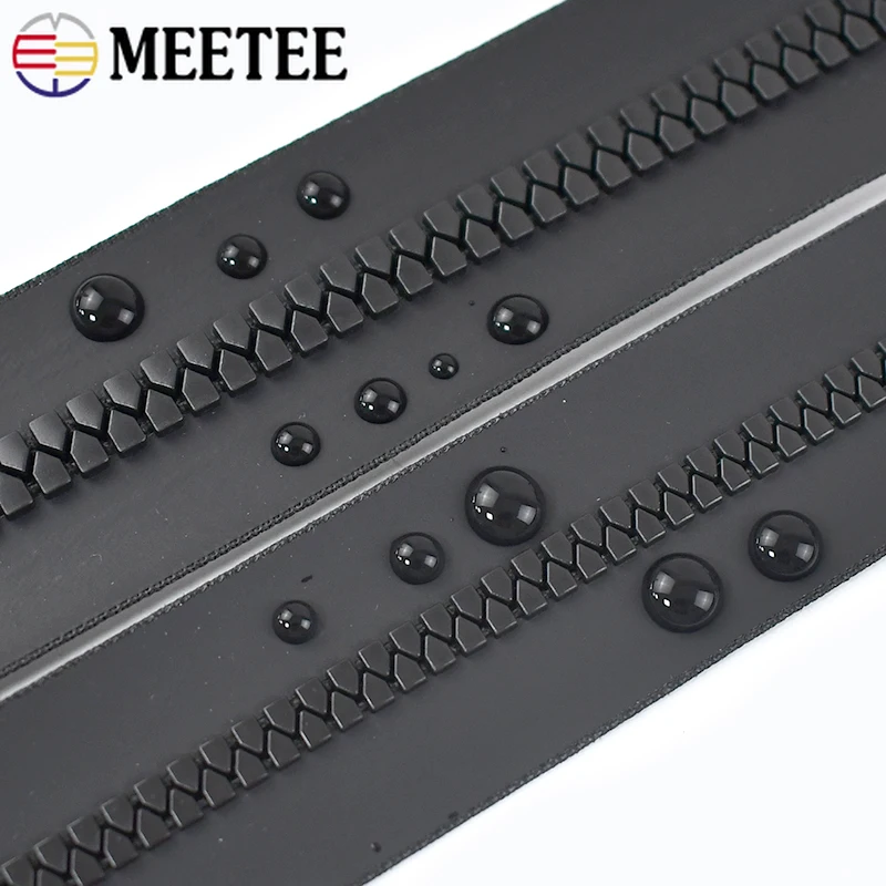 1-5M 5#8# Waterproof Zipper Resin Open End Zip Tape Bag Backpack Outdoor Zips Jacket Clothes Tent Decor Zippers Sewing Accessory