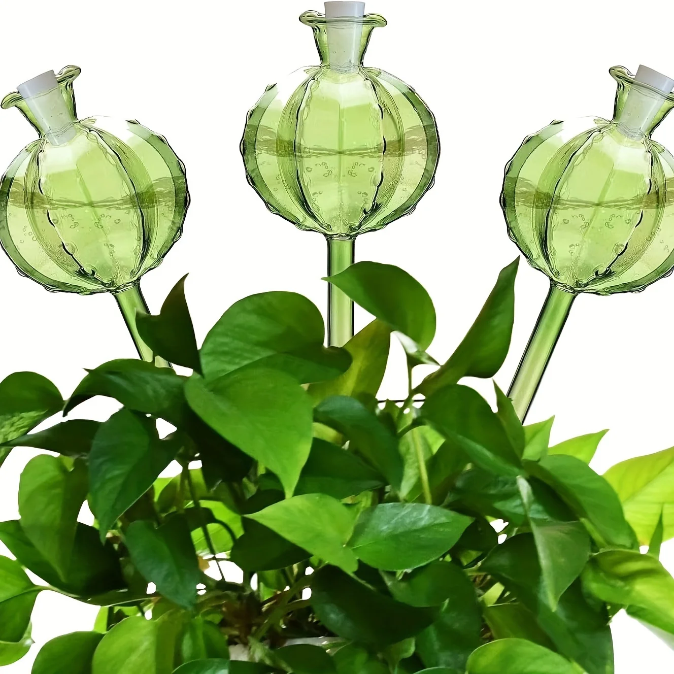 1/3/6/9Pcs Cactus Shape Plant Self-Watering Bulbs, Plastic Automatic Watering Spikes, Cute Decorative Design, Green