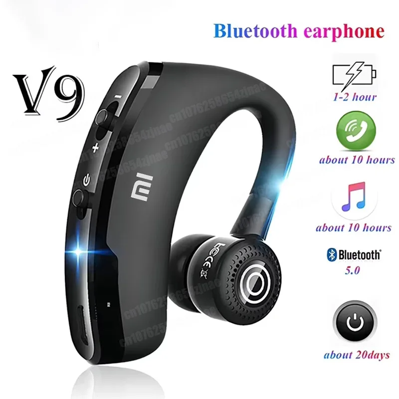 Bluetooth Single Ear Sports Hanging Earphones with Mic HD Music Business Touch Control Earphones for iphone Samsung Xiaomi