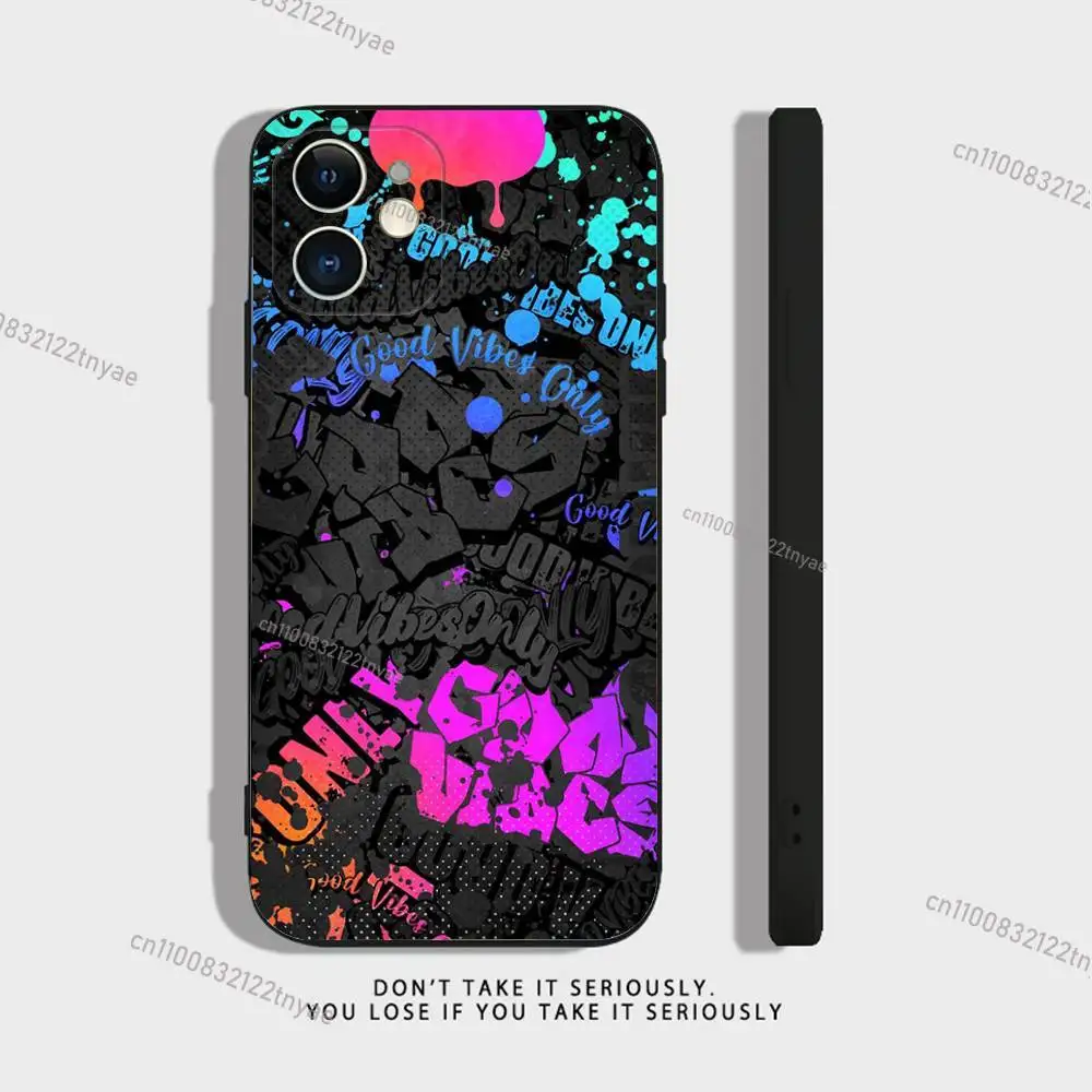 Cool Colorful Graffiti Phone Case For iPhone 17,16,15,14,13,12,11,Pro,X,XS,Max,XR,Plus,Mini Soft Silicone Black Shockproof TPU