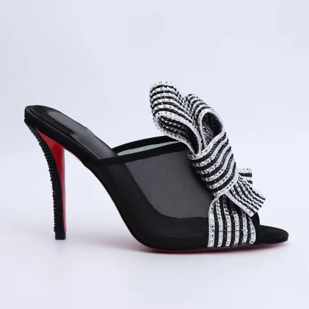 New leather women's sandals, premium mesh luxury brand high heels, breathable mesh shoes, internet sensation