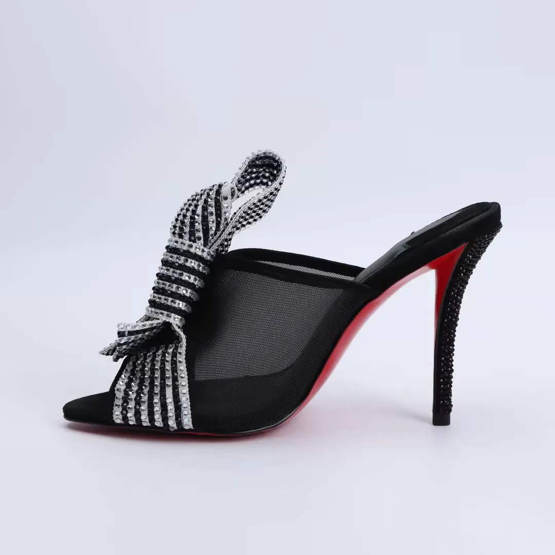 New leather women's sandals, premium mesh luxury brand high heels, breathable mesh shoes, internet sensation