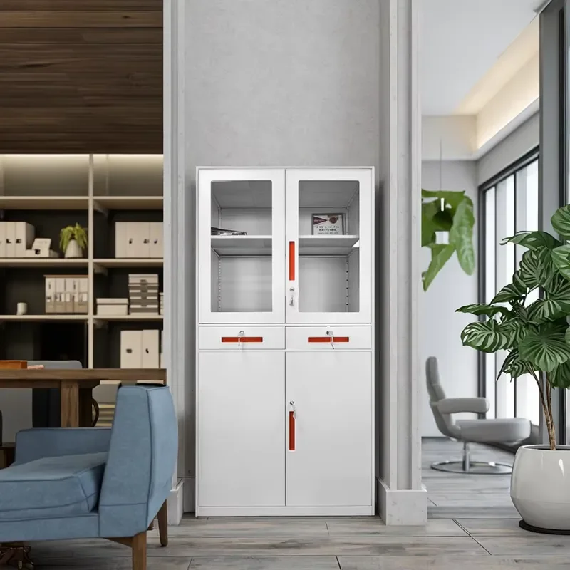 CHNSNILE 4-Door Premium Steel Office Storage Cabinet Smooth Running Drawers Easy Access File Cabinet for Documents Shoes/Bags