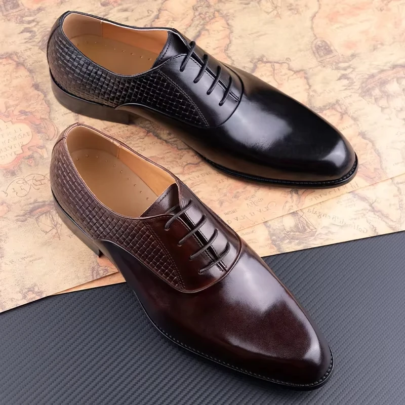 Premium Luxury Men's Oxford Formal Shoes Business Dress Shoes for Office,Wedding&Casual Wear|Genuine Top-Grain Cowhide Leather