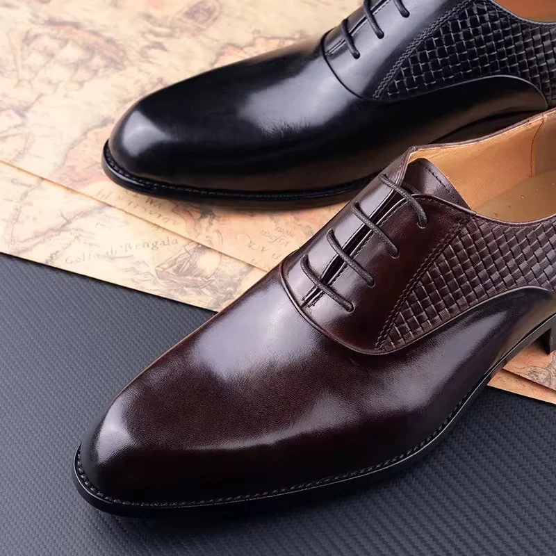 Premium Luxury Men's Oxford Formal Shoes Business Dress Shoes for Office,Wedding&Casual Wear|Genuine Top-Grain Cowhide Leather