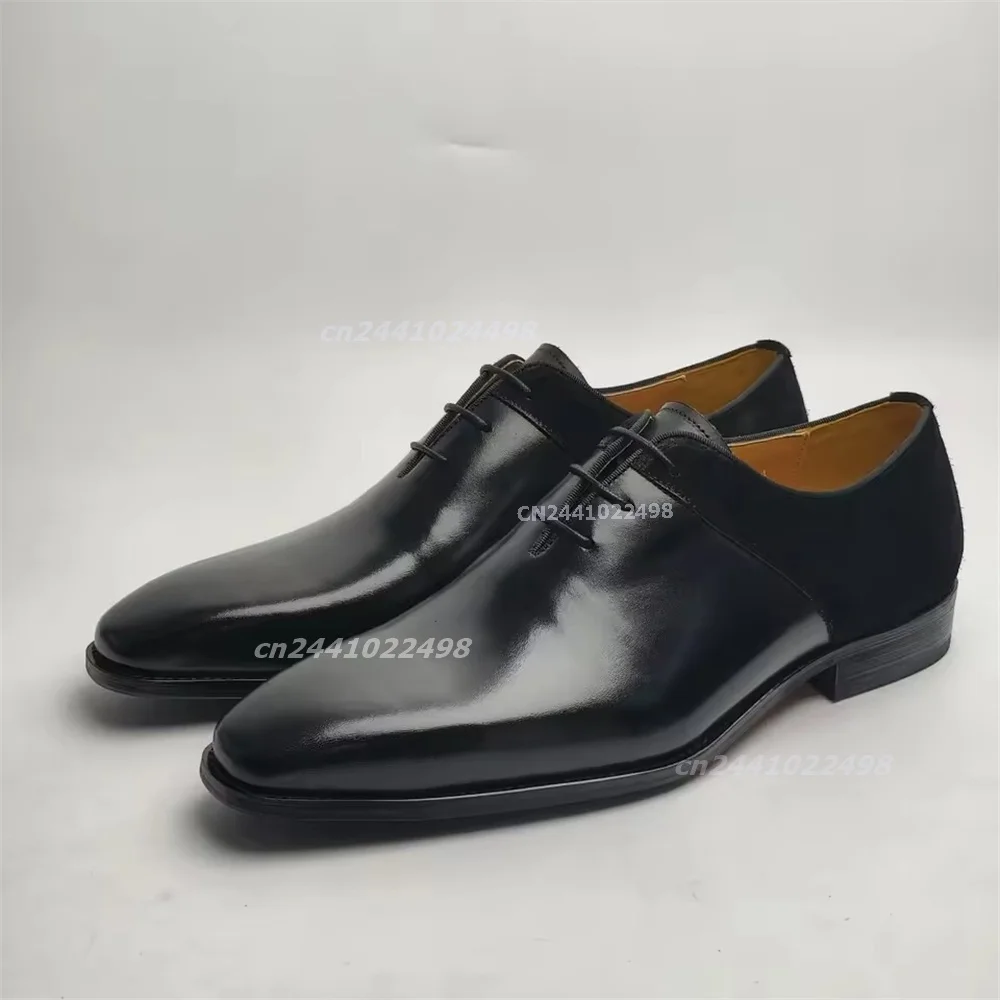 New Fashion Green & Brown Patchwork Dress Shoes Men Luxury Embossed Formal Business Wedding Party Premium Lace-Up Oxford Shoes