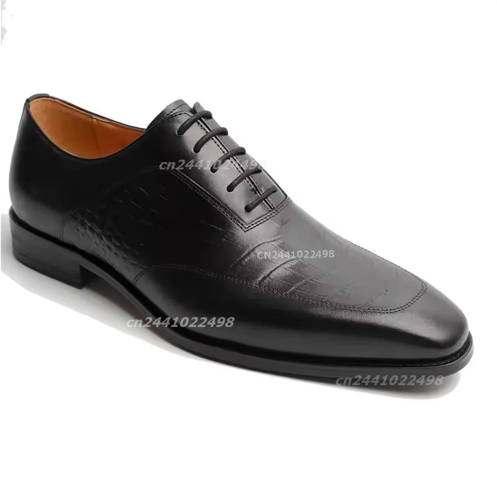 New Fashion Blue & Black Monk Strap Dress Shoes Men Luxury Embossed Crocodile Formal Business Wedding Premium Slip-On Loafers