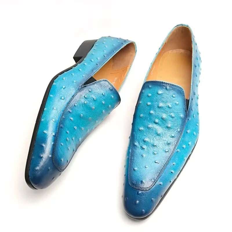 Fashion Blue Loafer Shoes for Men New Design Slip-on Mens Dress Shoe Premium Leather Daily Wearing Casual Comfortable Party Shoe