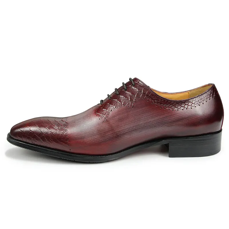 Luxury Men’s Dress Shoes - Genuine Leather Brogue Oxford with Elastic Band | Premium Classic Comfortable Formal Shoes for Men