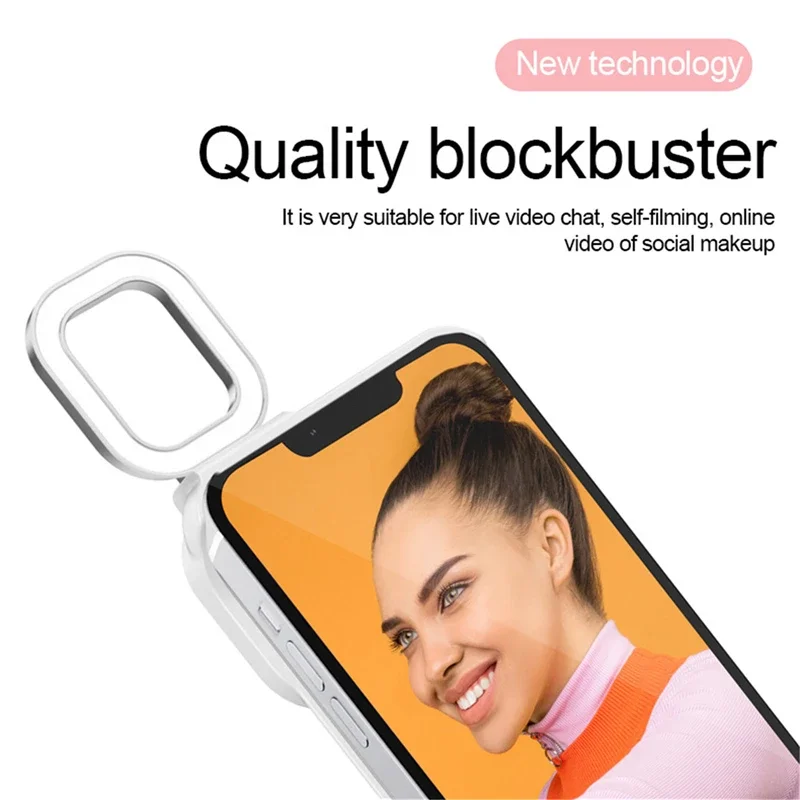 Selfie Beauty Ring Flash Phone Case For iPhone 12 Pro Max 11 Cases with LED Selfie Light Portable Protective Back Cover