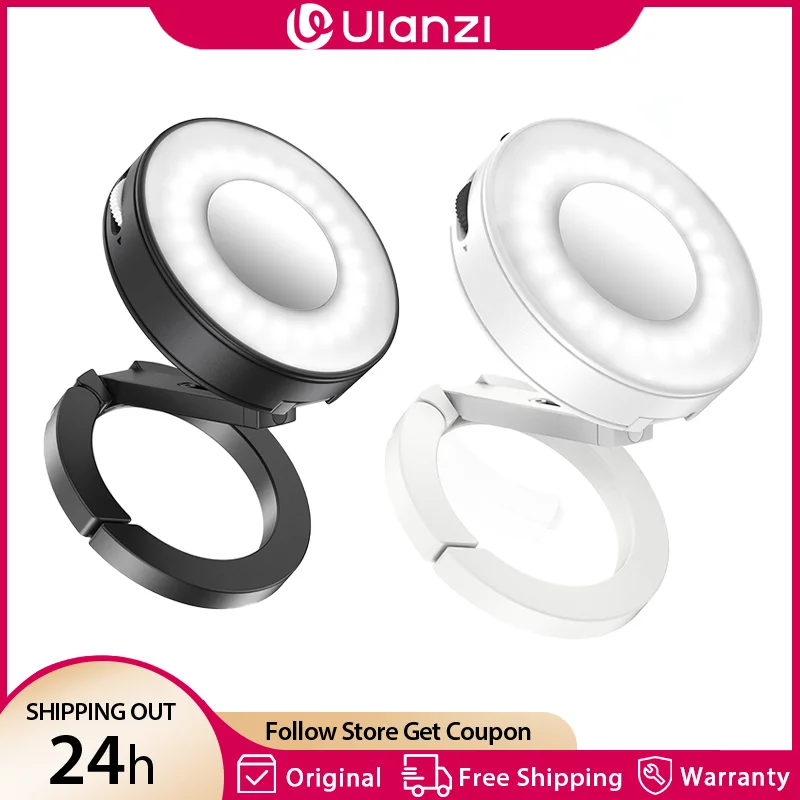 Ulanzi ML05 MagLock Vlog Fill Light Magnetic Video Light Bi-Color 2500-9000K 360 Adjustable Selfie Ring Light for Iphone Android