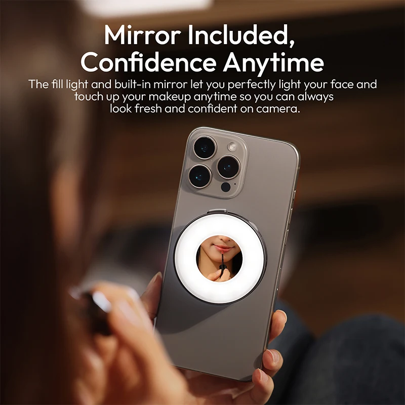 Ulanzi ML05 MagLock Vlog Fill Light Magnetic Video Light Bi-Color 2500-9000K 360 Adjustable Selfie Ring Light for Iphone Android