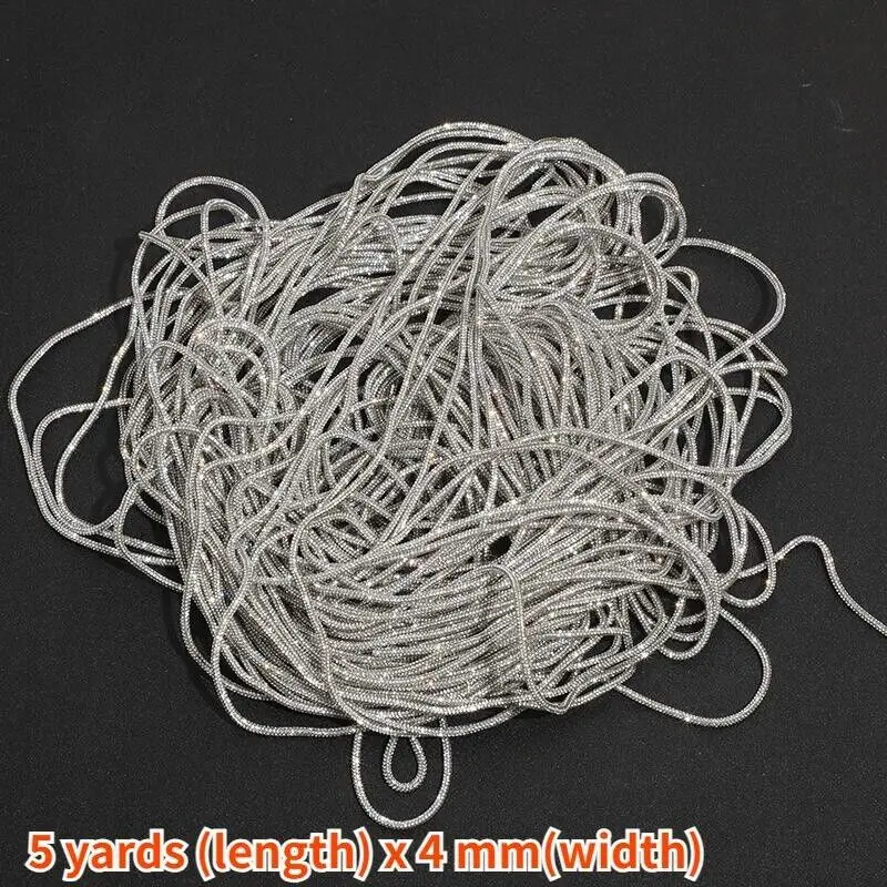 5/10/30/50 Yard Crystal Shiny Round Rope Diy Rhinestone Drawstring For Hoodie Trouser Replacement String Diamond Trim Cord