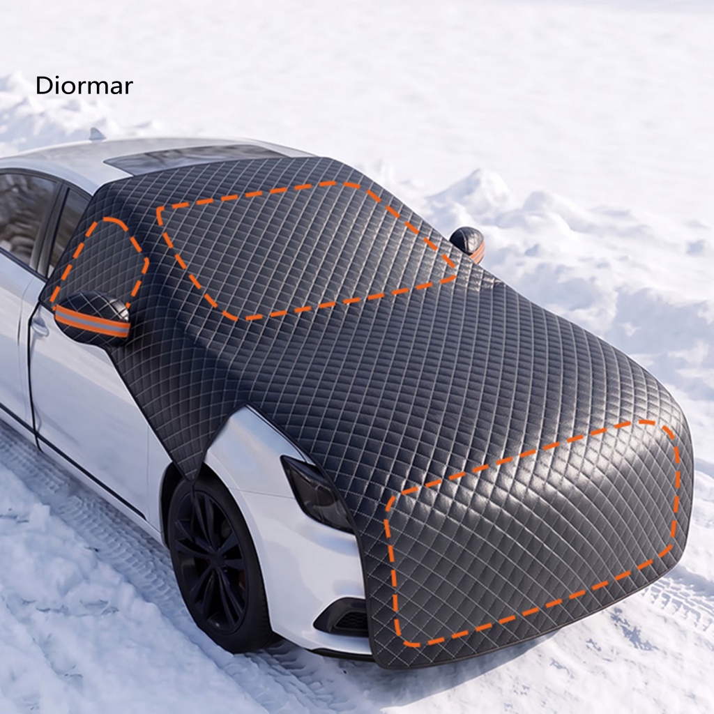 Winter Car Windshield Snow Cover Heavy Duty Auto Shield with Hood Extension Aluminum Film Half Frost Ice Guard for Suv
