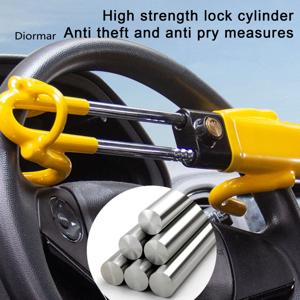 Car Accessories Steering Wheel Lock Twin Bar Heavy Duty Universal High Visibility Anti-theft Device for Security Adjusta