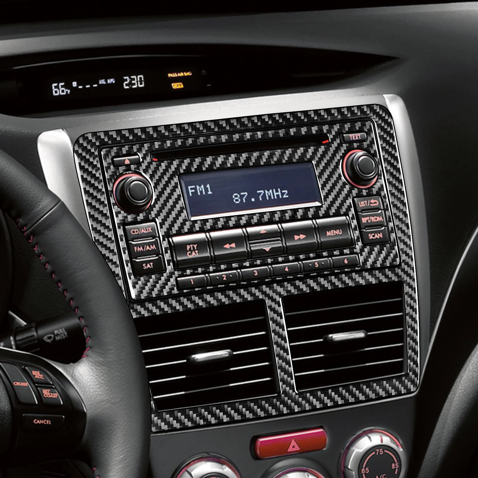 For Subaru Impreza 2009 2010 2011 Real Carbon Fiber Gear Shift Window Lift Panel Car Interior Accessories Decorative Stickers
