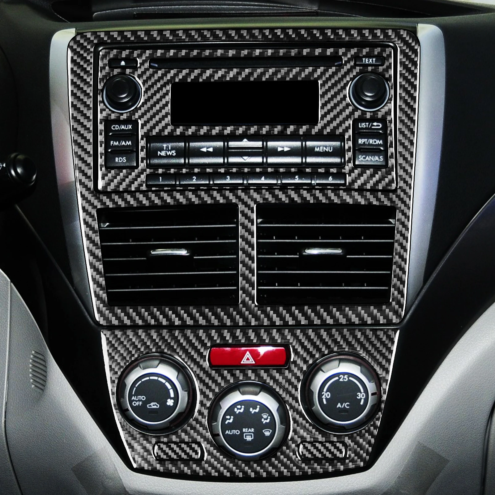 For Subaru Impreza 2009 2010 2011 Real Carbon Fiber Gear Shift Window Lift Panel Car Interior Accessories Decorative Stickers