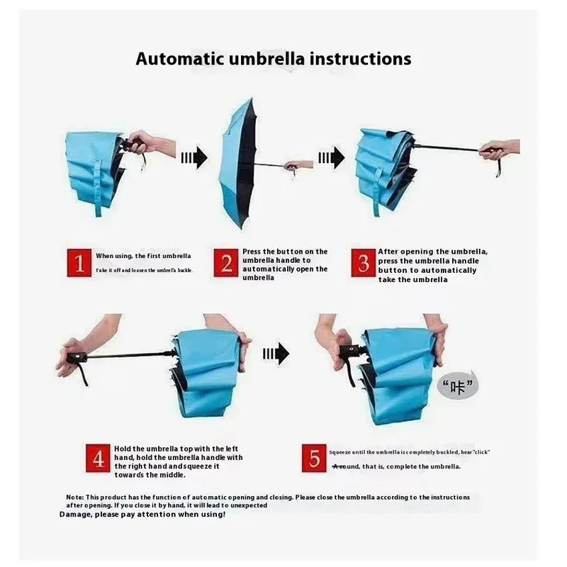 For ZEEKR 001 007 009 003 001FR GT 7X 9X MIX 007GT  Car Automatic Folding Windproof Sunshade Umbrella Auto Accessories