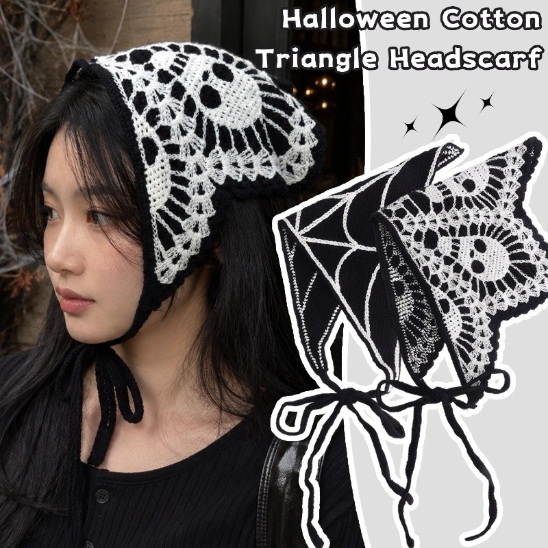 [Decoração De Halloween] Lenço De Cabeça De Teia De Aranha De Malha De 1-3 Unidades – Acessórios De Cabelo Tiara Com Pad