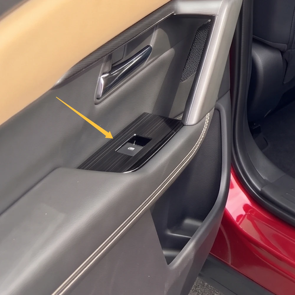 For Mazda CX-5 2026 Car Window Switch Panel Trim Cover Stainless Steel Door Armrest Lift Button Interior Accessories Stickers