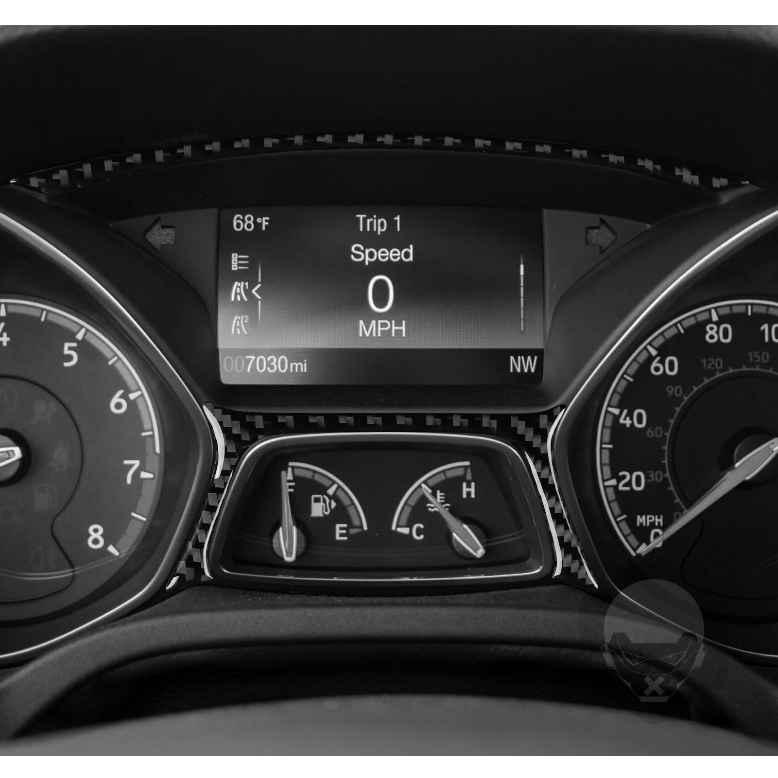 Central Radio AC CD Door Panel For Ford Focus SE RS ST Ecoboost Real Carbon Fiber Stickers Car Interior Accessories Decorative