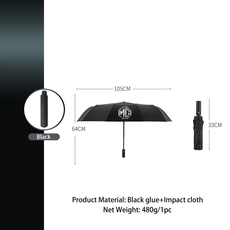Car Logo Automatic Folding Windproof Sunshade Umbrella Auto Accessories For Morris Garages MG 3 5 6 7 HS ZS GS TF GT ZR RX5 RX8