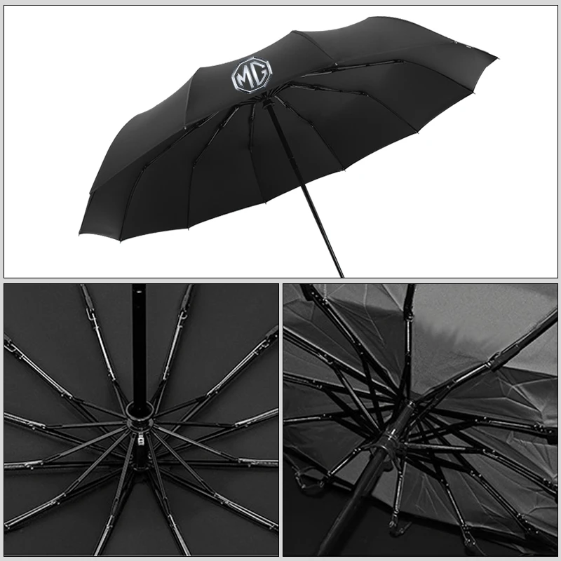 Car Logo Automatic Folding Windproof Sunshade Umbrella Auto Accessories For Morris Garages MG 3 5 6 7 HS ZS GS TF GT ZR RX5 RX8