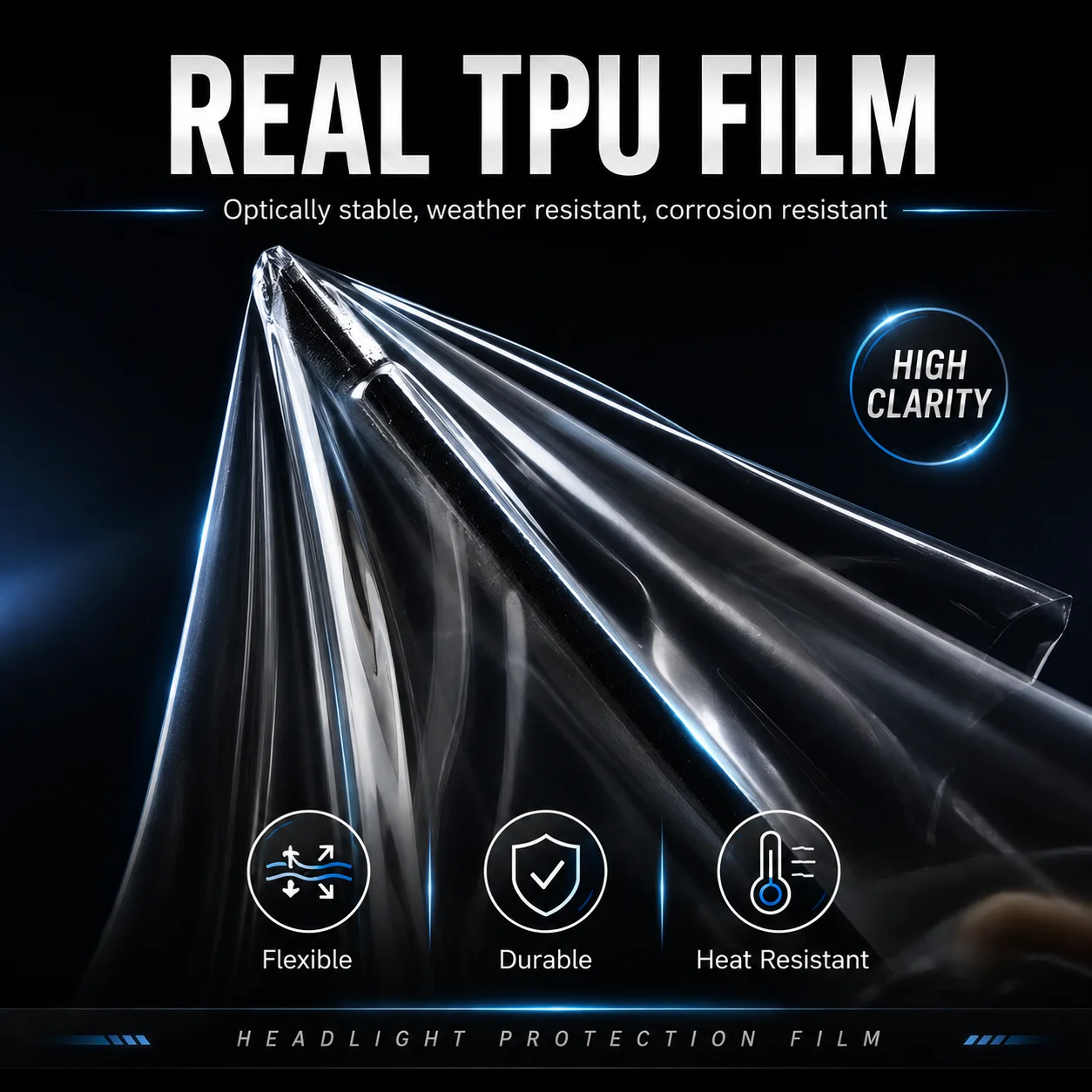 TPU Headlight and Taillight Tint Film Kit for XPeng G9 G3 P5 - Smoke Black Light Control Car Accessories, Replacement Parts