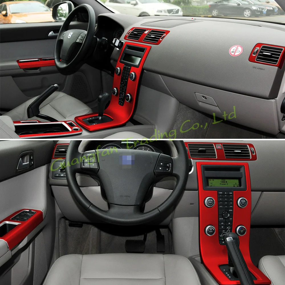 For Volvo S40 V50 C30 Interior Central Control Panel Door Handle 3D/5D Carbon Fiber Stickers Decals Car Styling Accessorie