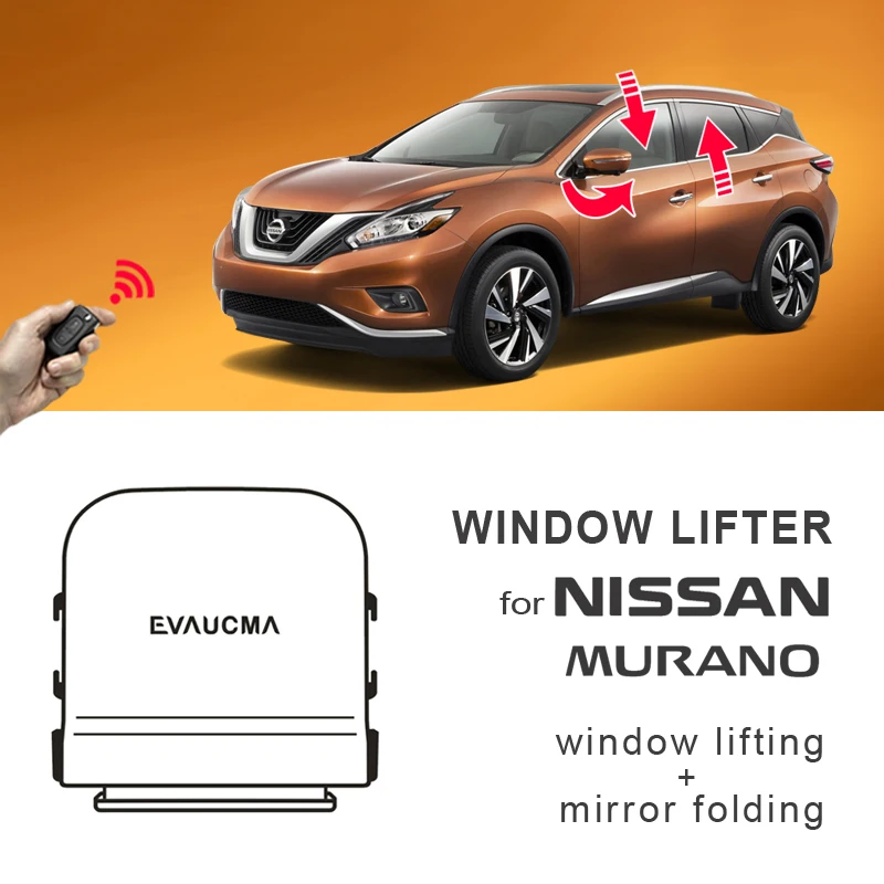 Remote Automatic window closer lifter for Nissan MURANO Z52 folding rear mirror Car Window Roll Up Close Car Alarm Accessories