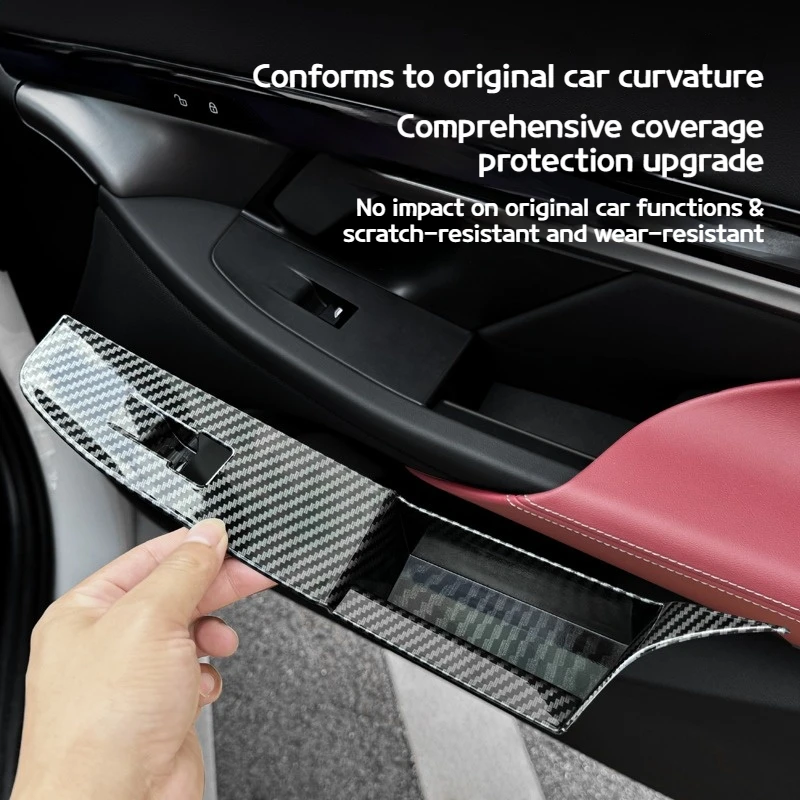 For BMW 5 Series i5 G60 2024-2025 ABS Carbon Fiber texture Car window lift glass panel button frame interior accessories