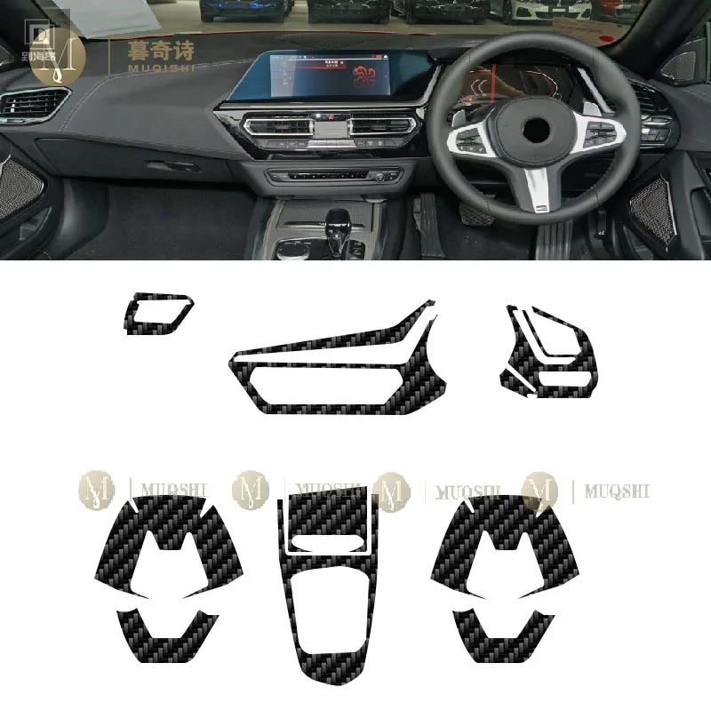PET 5D Carbon Fibre Film For BMW Z4 G29 2019-2023 Car Interior Center Console Anti Scratch Resist Film Accessories Refit Screen