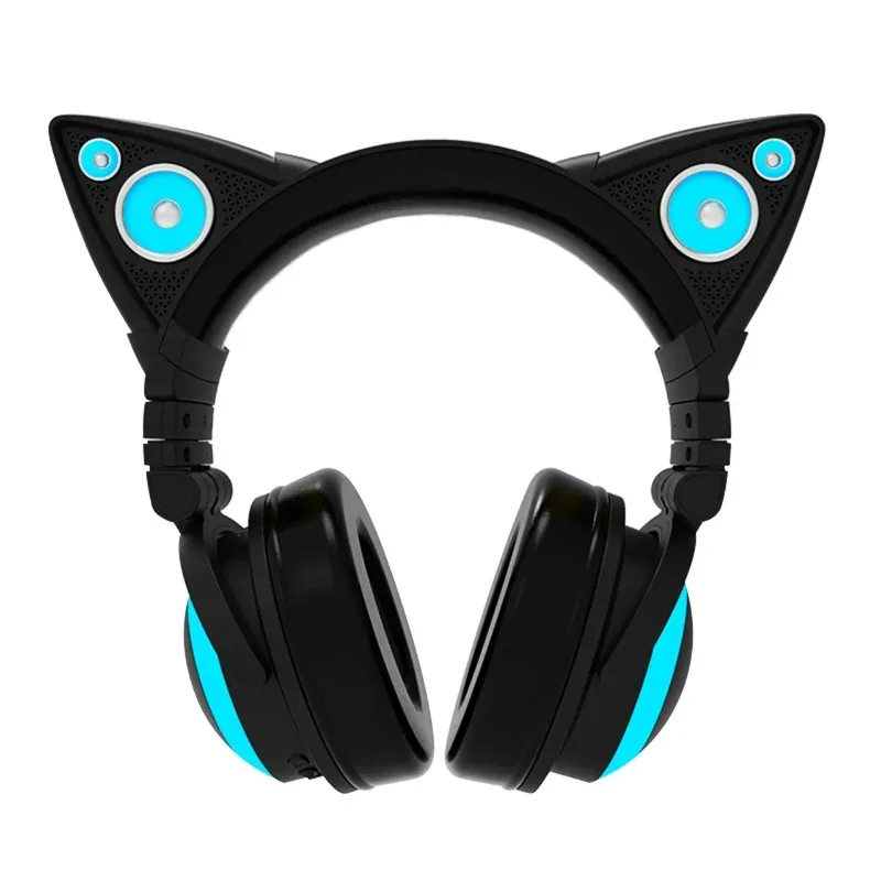 Brookstone Cat ear Headset Wireless headset Glow-in-the-dark girl wired PC with MAC
