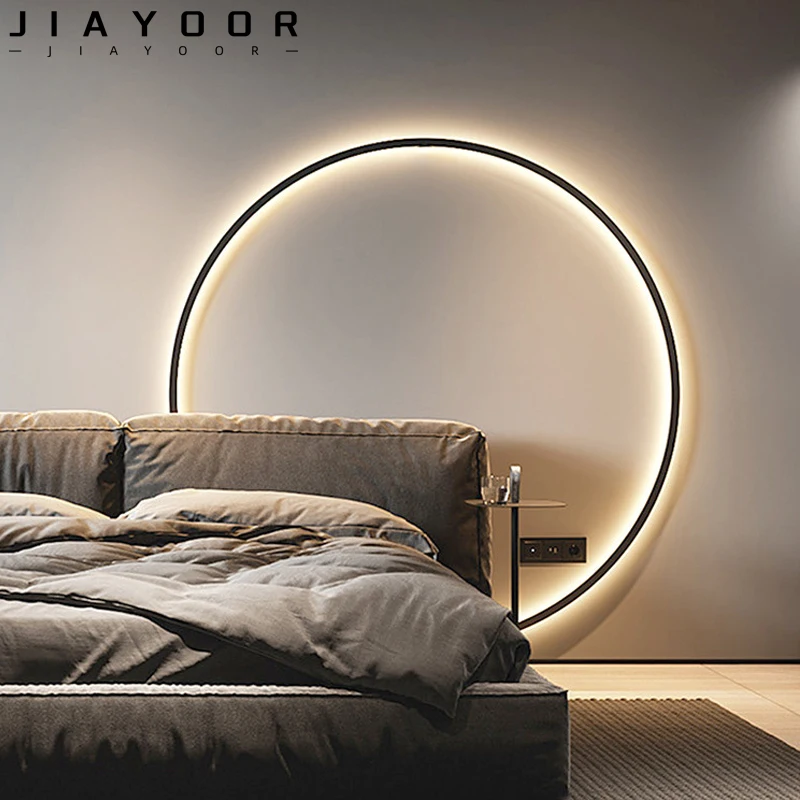 Modern Decor LED Wall Lamp for Bedroom Living Room Home Nordic Design Round Ring Indoor USB Wall Sconce Lighting Fixture