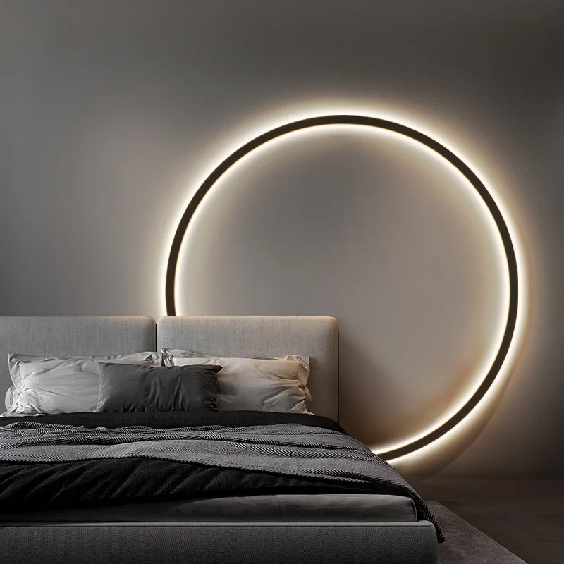Modern Decor LED Wall Lamp for Bedroom Living Room Home Nordic Design Round Ring Indoor USB Wall Sconce Lighting Fixture