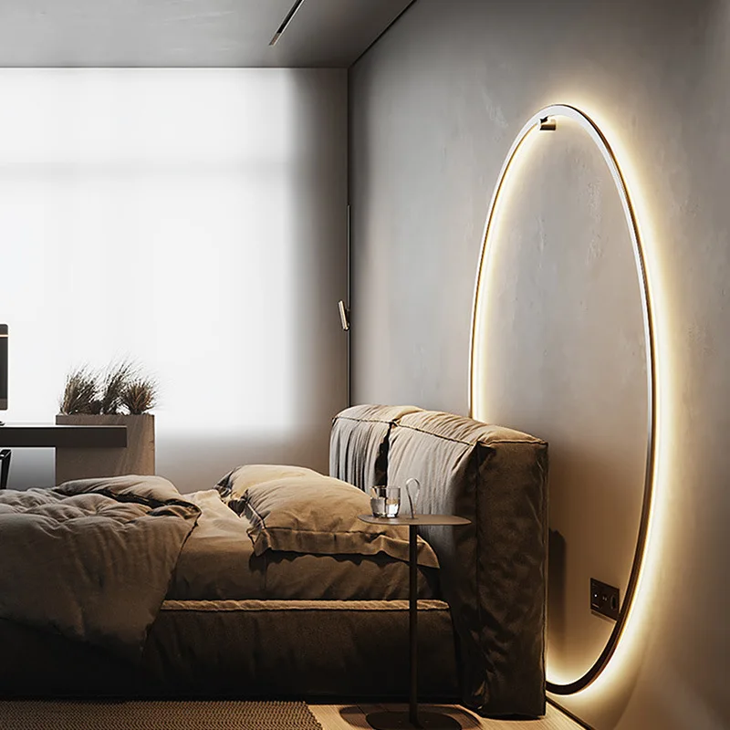 Modern Decor LED Wall Lamp for Bedroom Living Room Home Nordic Design Round Ring Indoor USB Wall Sconce Lighting Fixture