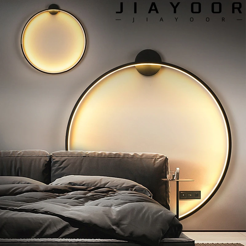 Modern Decor LED Wall Lamp for Bedroom Living Room Home Nordic Design Round Ring Indoor USB Wall Sconce Lighting Fixture