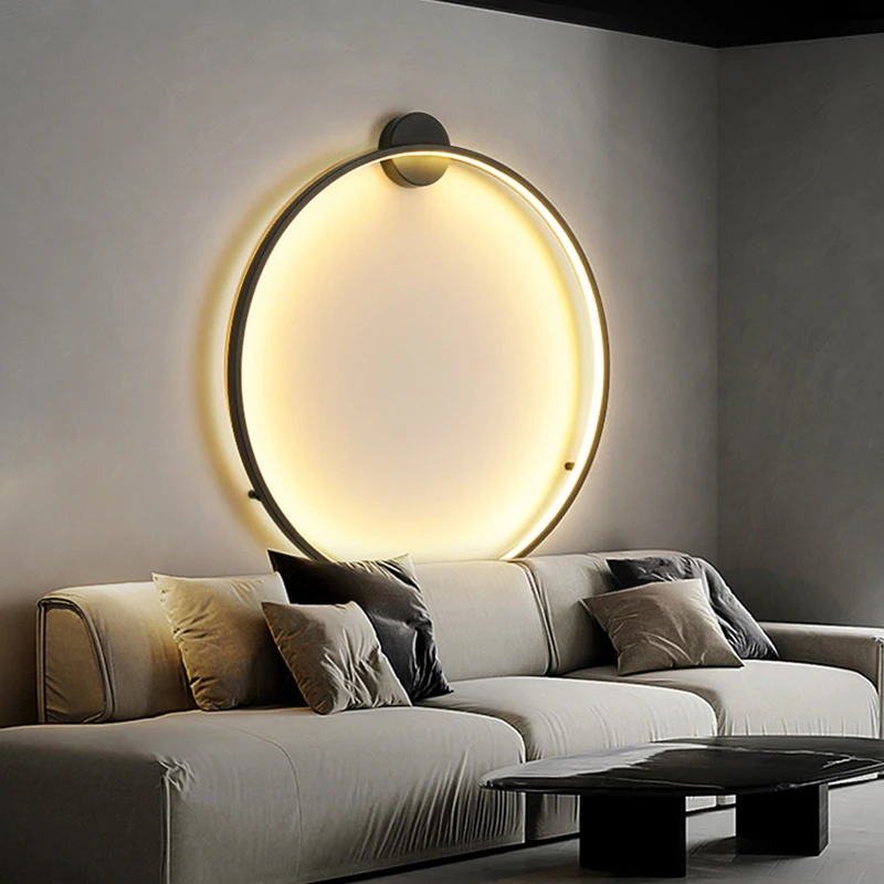 Modern Decor LED Wall Lamp for Bedroom Living Room Home Nordic Design Round Ring Indoor USB Wall Sconce Lighting Fixture