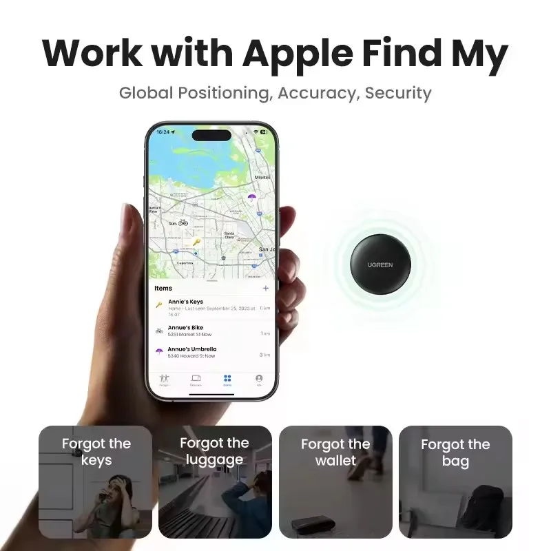 UGREEN CM520 Finder Security Smart Track Link Smart Tag Blue Tooth GPS Tracker Air Tags for Earbud Luggage MFi Finder IOS