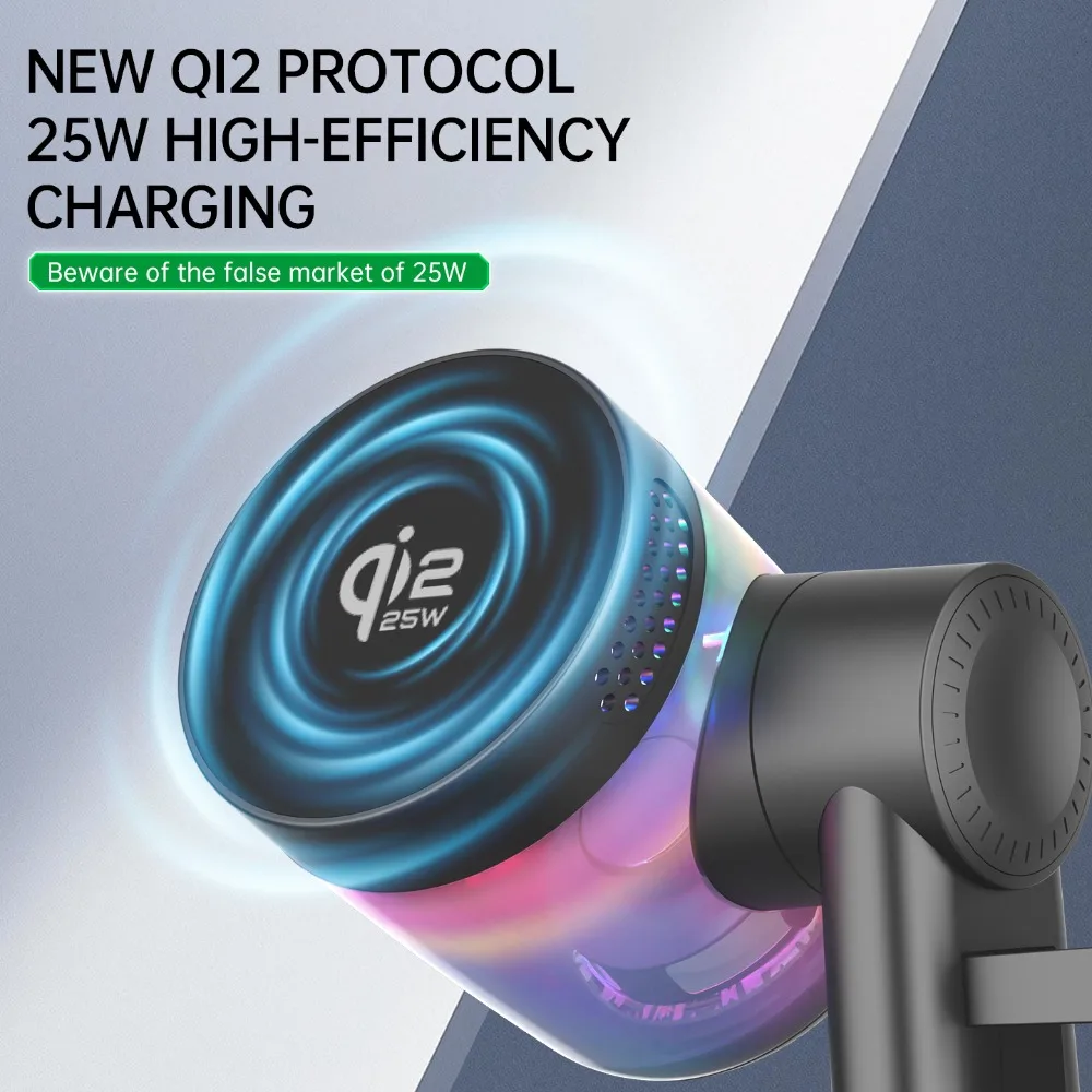 Qi2 25W RGB Light Magnetic Wireless Charger For iPhone 17~12 Apple & Samsung Watch & Airpods Pro Fast Charging Bluetooth Speaker