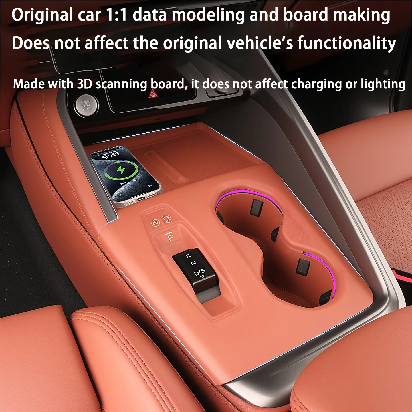 For Audi Q5L Q5 GU 2026 Car Center Console Silicone Mats Cup Holder Insert Wireless Charging Pad protect Interior Accessories