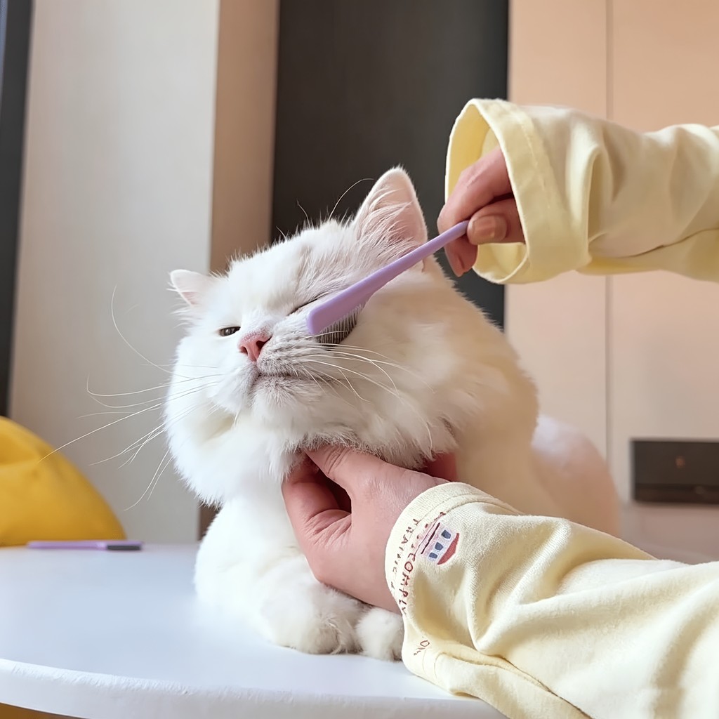 Conjunto de cuidados com os olhos de animais de estimação de 4 peças, Mini pente de manchas de lágrimas para cães e gato