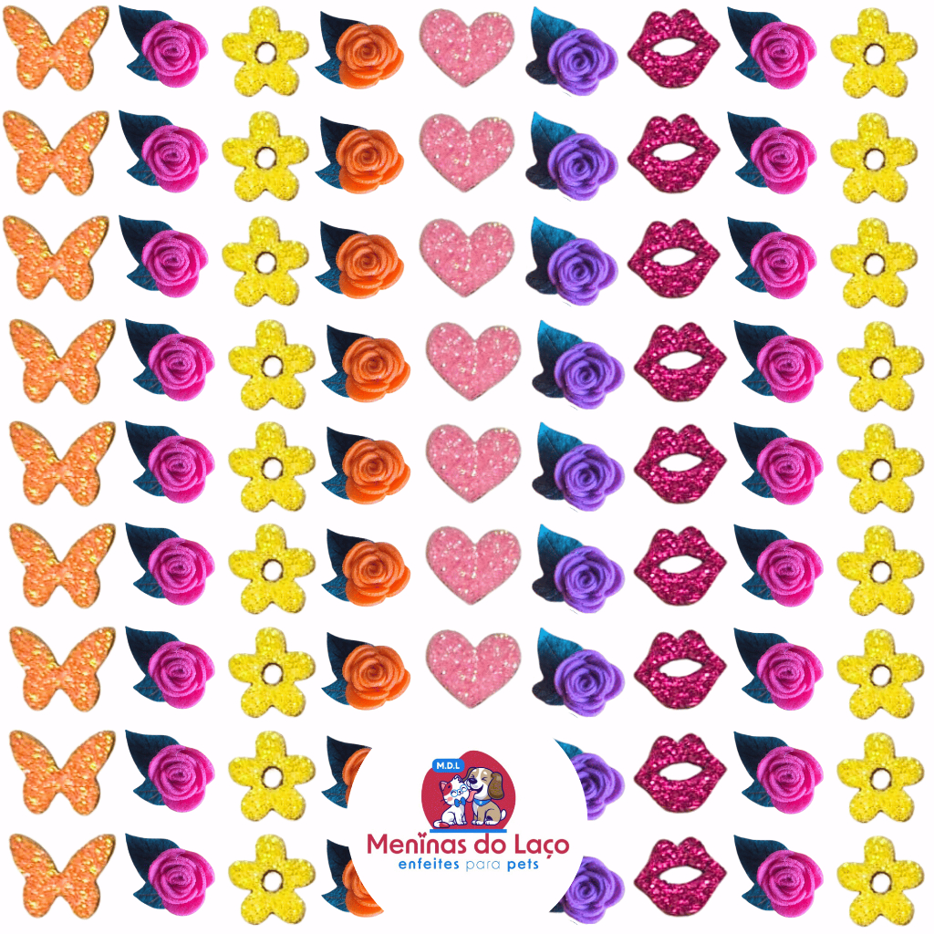 Kit 110 Adesivos Pet fêmea - 10 florzinhas adesivas e 100 mini adesivos - petshop