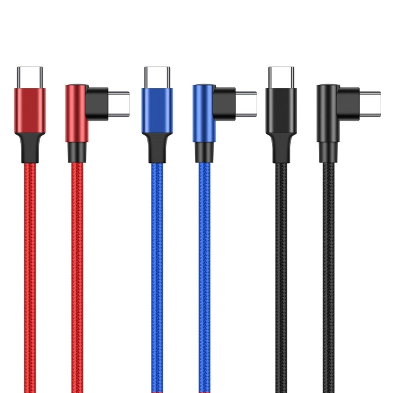 Estone 60W USB C Carga Rápida Ângulo 90 Graus Nylon Trançado Durabilidade PD60W Carregamento Amplo Compatível