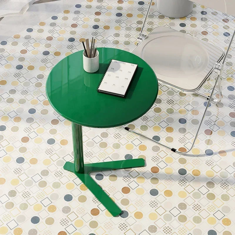 Vintage Green Iron Sofa Side Table Minimalist Bedside Organizer Premium Compact Coffee Desk Creative Accent Stand for Home Decor