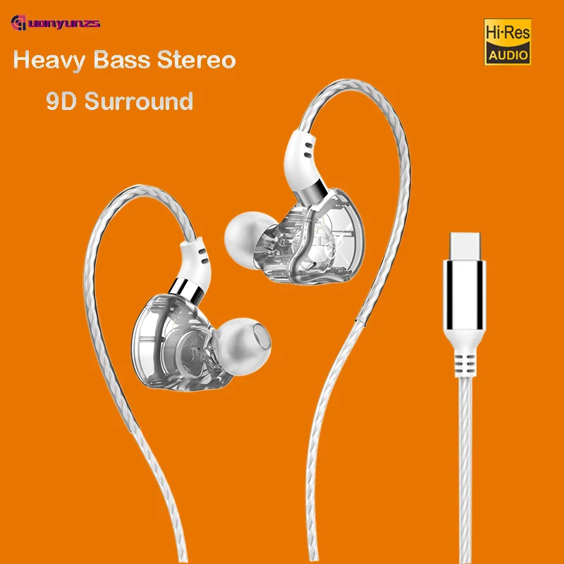Wired Earphone with Microphone HiFi Bass Music Earbuds in-Ear Headset Professional Gaming Sports Headphones for Samsung Oppo