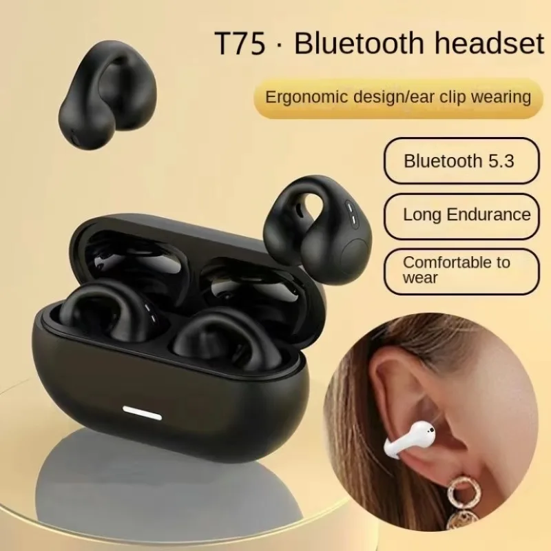 New Hot TWS Bluetooth Headset 5.3 Wireless Headphone Clip Ear Air Conduction Stereo HD Call Earphone Music Sports Gaming Earbuds