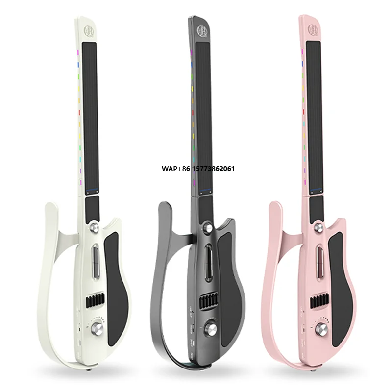 Smart Guitar Stringless Guitar Rechargeable No Strings Attached Portable Foldable Built-in Drum Transposing Tuner and Speaker
